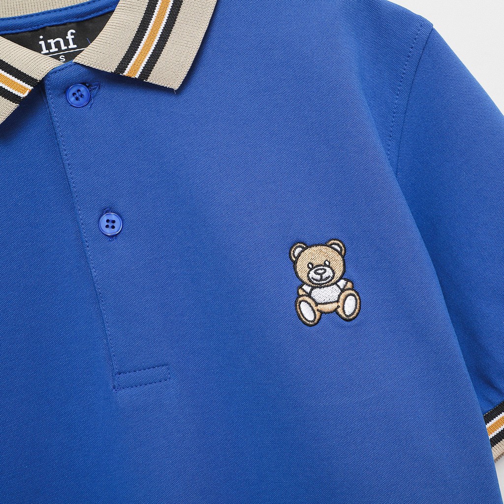 Áo Thun Polo Nam Có Cổ INF Thêu Gấu ĐX, Chất Vải Cotton Co Giãn Dày Dặn, PL002472, SOMEHOW