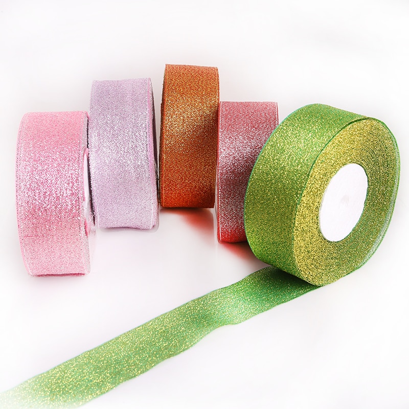 Cuộn dây ruy băng kim loại 23m 38mm trang trí tiệc cưới chất lượng cao