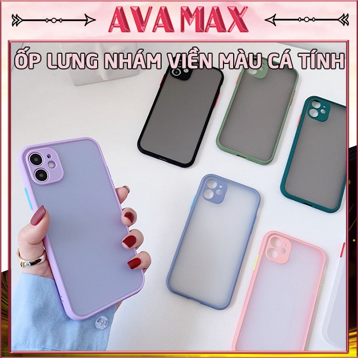 Ốp Lưng iPhone Lưng Nhám Viền Màu Nổi Basic Cam 11promax/12/12promax/13/13promax