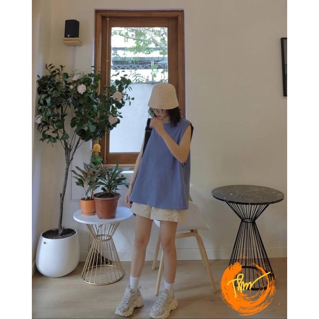 Sét áo ba lỗ + quần đùi kaki gập gấu