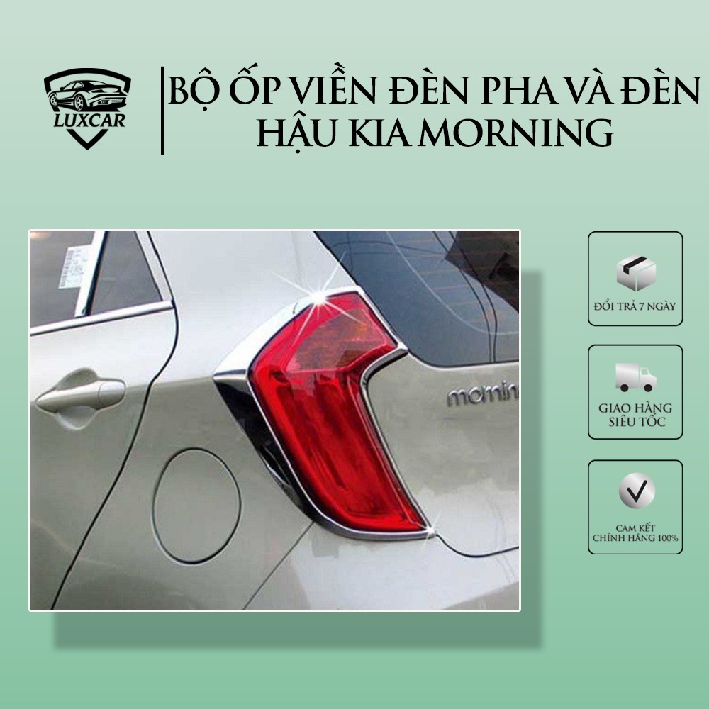 Ốp viền đèn pha, đèn hậu xe KIA MORNING cao cấp nội thất LUXCAR