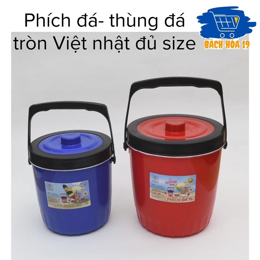 Thùng ( Phích) Đá Tròn Giữ Nhiệt 3L-5L-7L-10L-15lit Việt Nhật - ẢNH THẬT