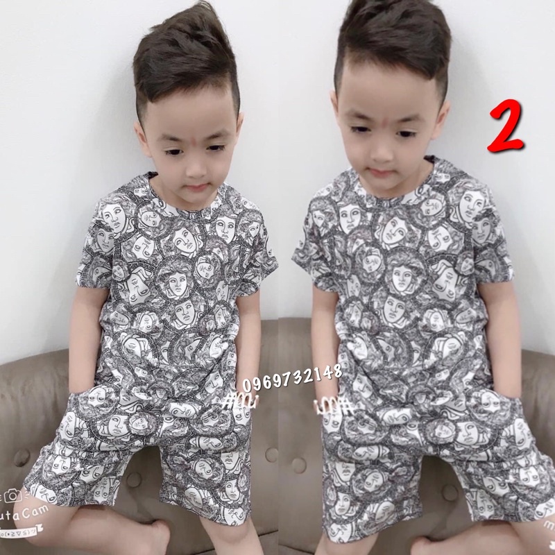 Sale! Bộ cộc tay bé trai bộ thun 3D bé trai in hình siêu xinh cho bé size đại từ 8 đến 30kg mã 2