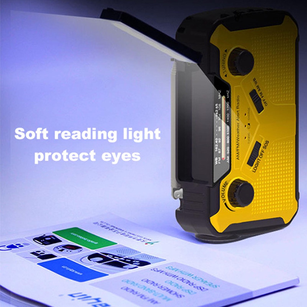 Radio Năng Lượng Mặt Trời Cầm Tay 3000Mah Kèm Phụ Kiện