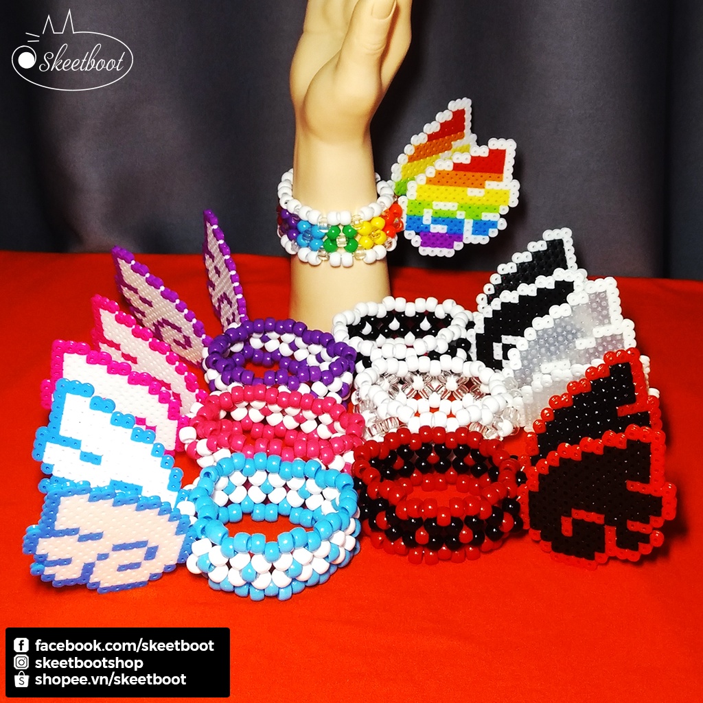 Kandi cuff cánh thiên thần - vòng tay kandi cánh thiên thần - phụ kiện raver edm festival Hà Nội