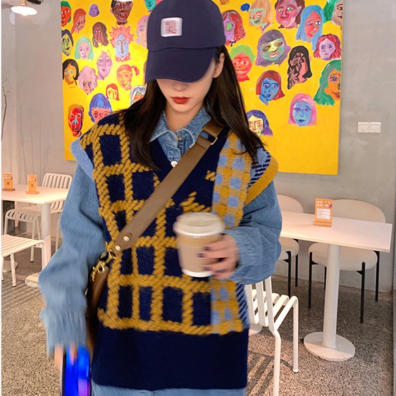 Áo ghi lê SUXI cổ chữ V dáng rộng thời trang mùa thu dành cho nữ