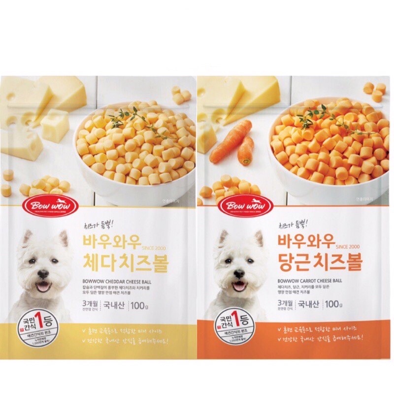 ĐỒ ĂN VẶT CHO CHÓ MÈO PHÔ MAI VIÊN BOWWOW 100g