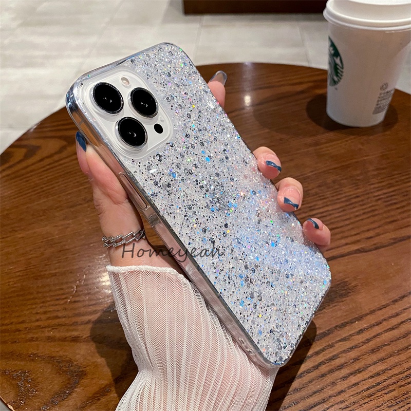 Ốp Điện Thoại Mềm Trong Suốt Chống Sốc Lấp Lánh Cho iPhone 11 12 13 Pro MAX X XR XS MAX ip12