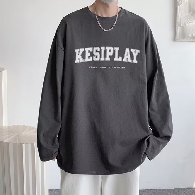 Áo Thun Tay Dài Dáng Rộng In Họa Tiết Hoạt Hình Phong Cách Hip Hop Đường Phố Cho Nam size M-5XL