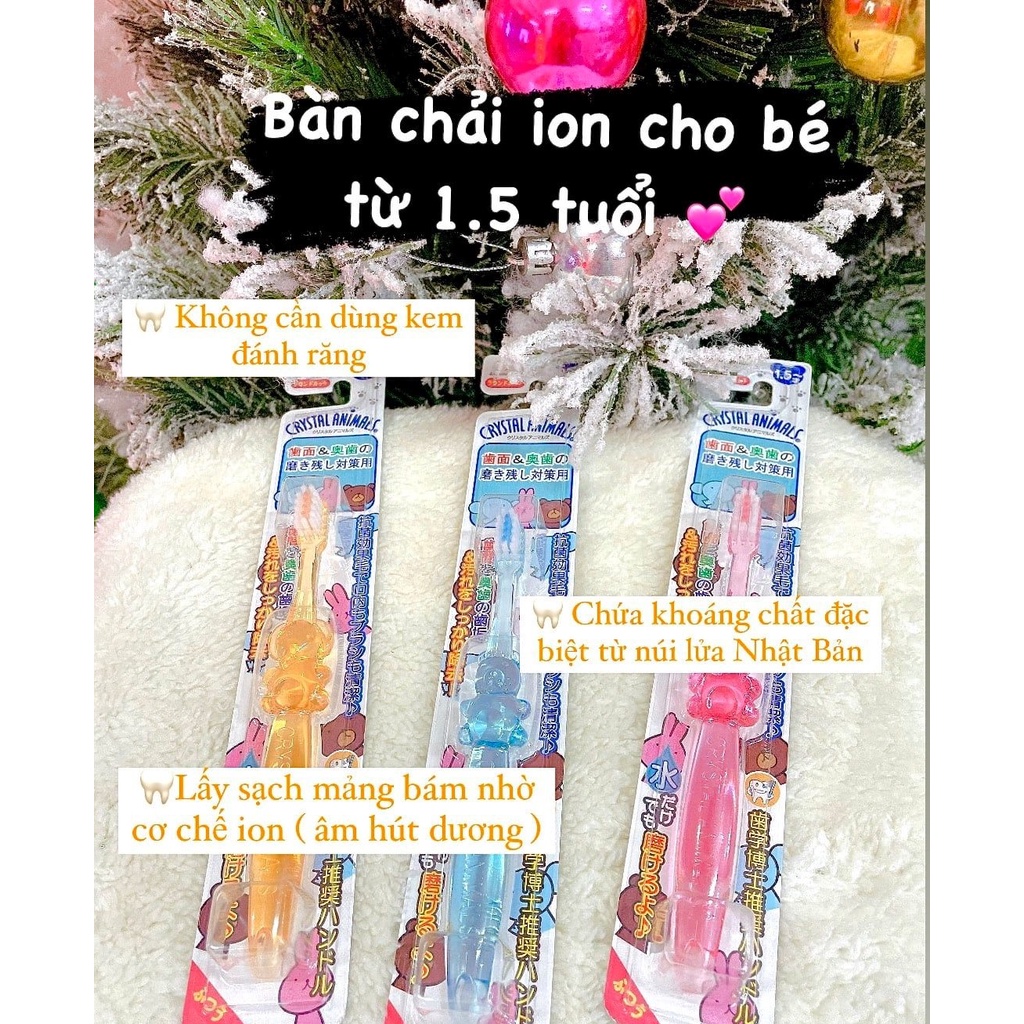 Bàn Chải Đánh Răng Cho Bé 1 Tuổi 2 Tuổi Ion Lông Mềm Nhật Bản Không Cần Dùng Kem Đánh Răng Vẫn Sạch