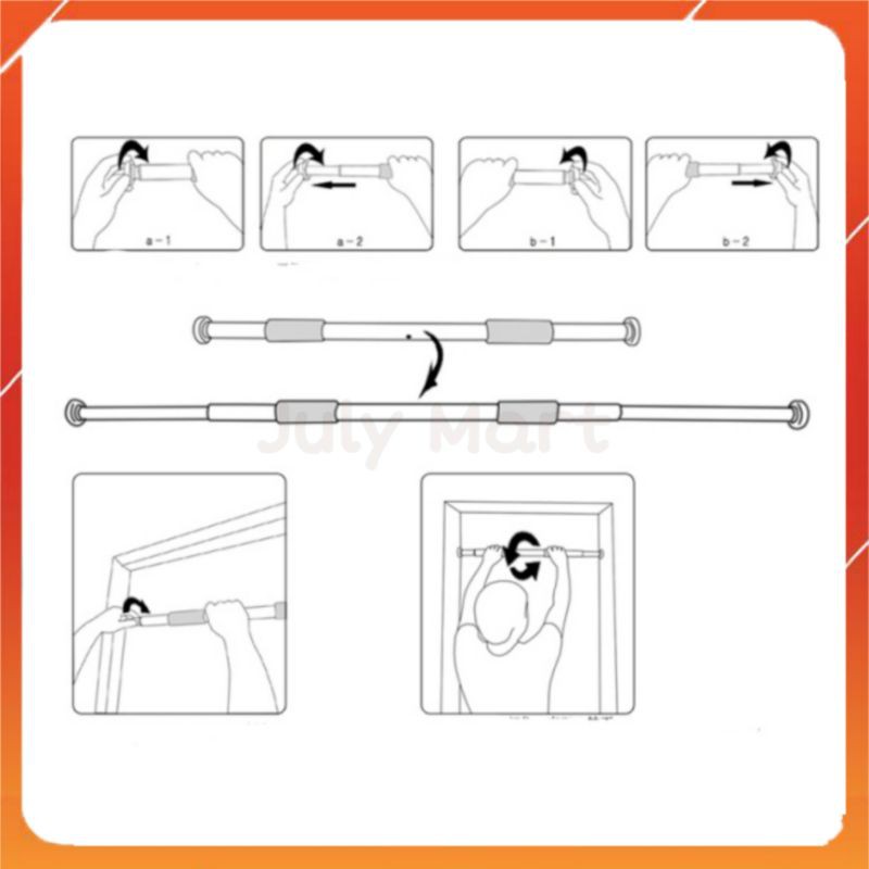 Thanh Tập Xà Đơn Treo Tường Gắn Cửa Cỡ 80-130cm Kích Thước Có Thể Tùy Chỉnh Phù Hợp Tập Gym Tại Nhà Tăng Cơ Bắp