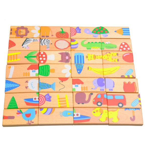 Đồ chơi Domino gỗ nối tiếp 28 chi tiết cho bé
