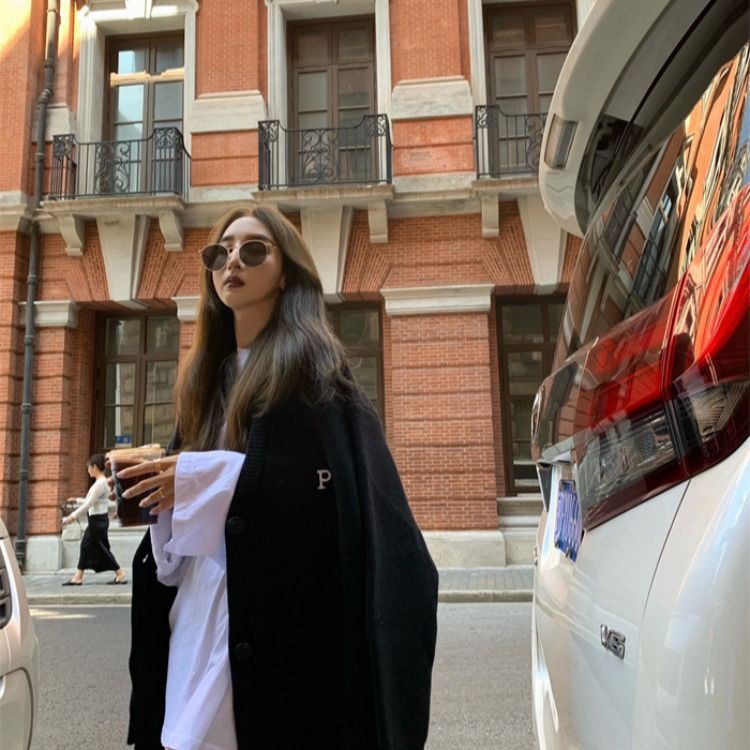 Áo Khoác Cardigan Dệt Kim Tay Dài Dáng Rộng Thiết Kế Mới Thời Trang Dành Cho Mùa Thu Đông