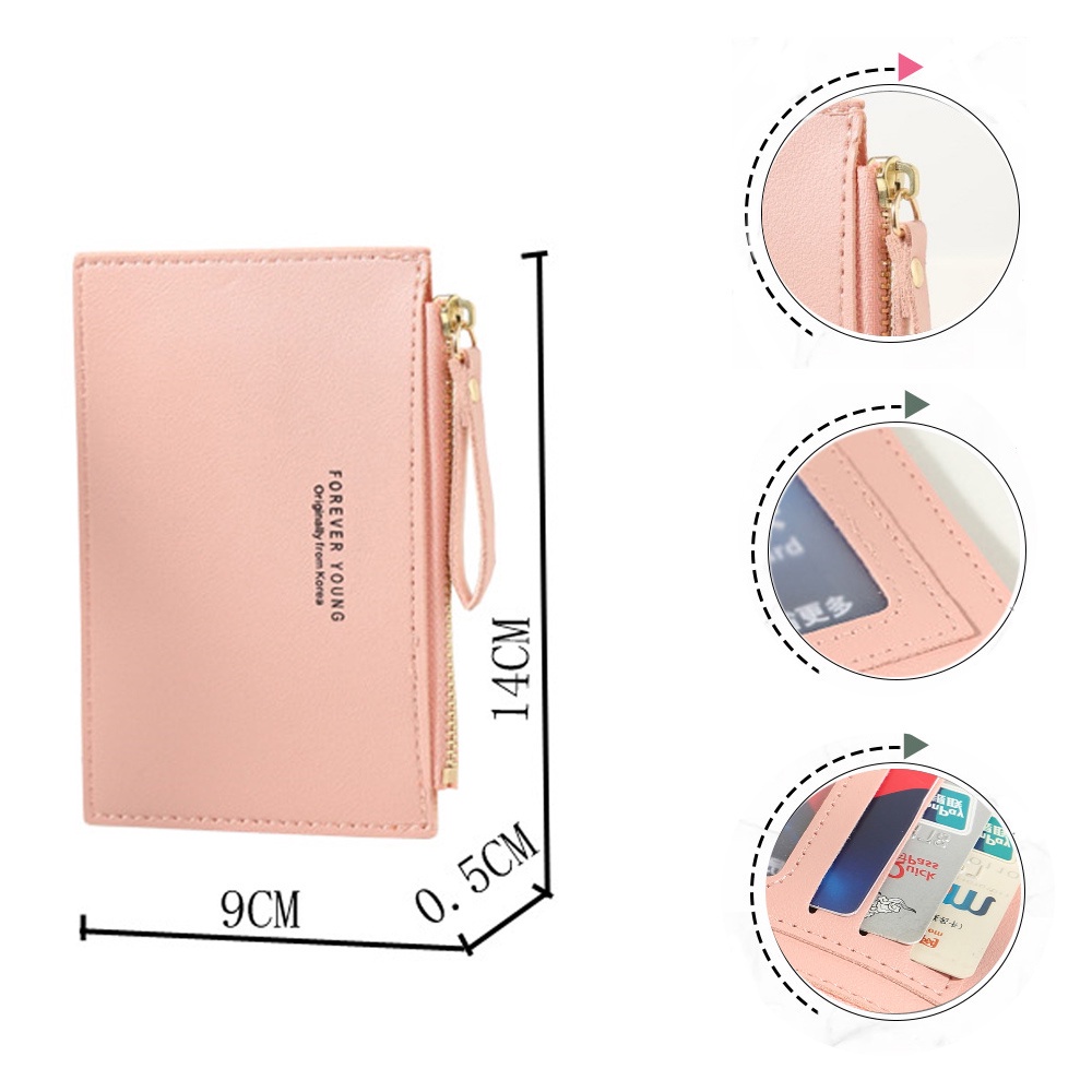 BEBETTFORM 1Pc Men's Mini Business Wallet Gift Credit Card Holder Short Purse PU Girls Ladies Name Pure Color Accessories/Multicolor