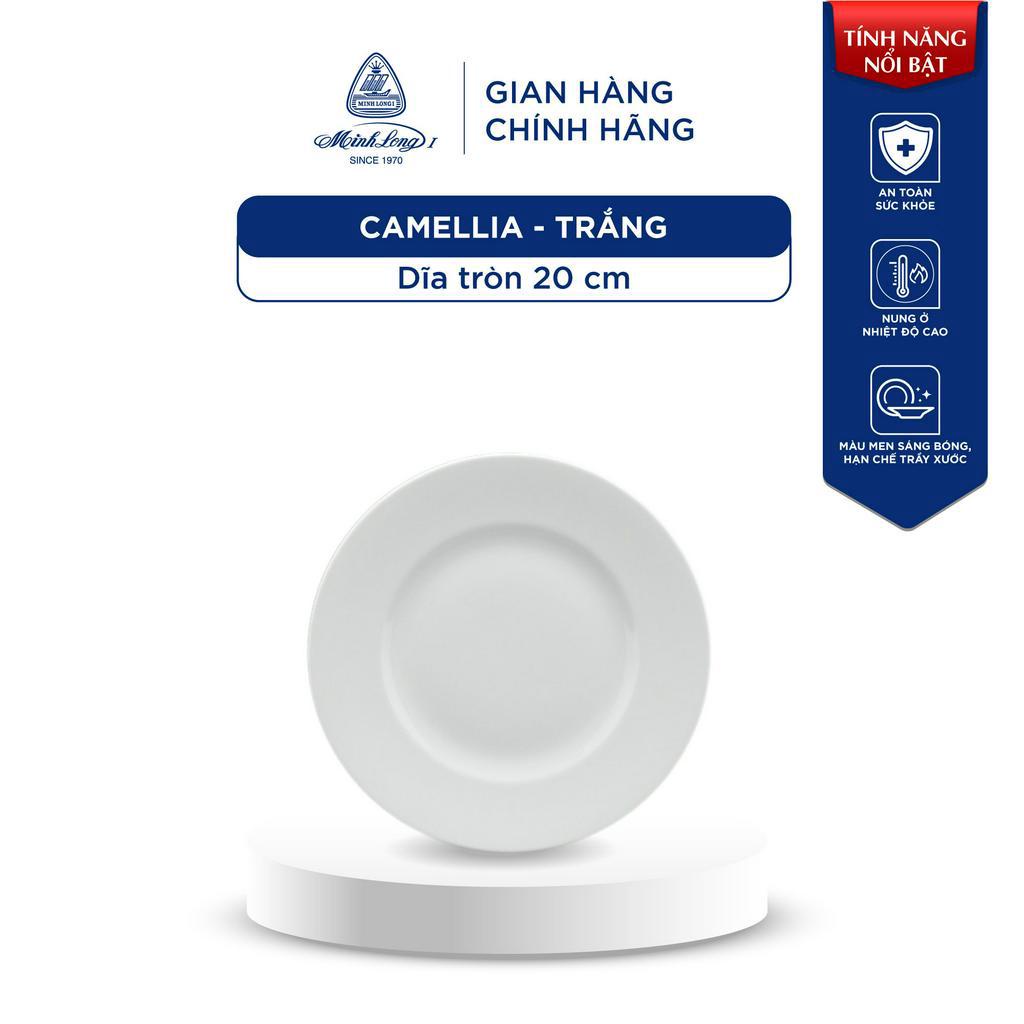 Dĩa Tròn Sứ Minh Long 20 cm - Came - Trắng