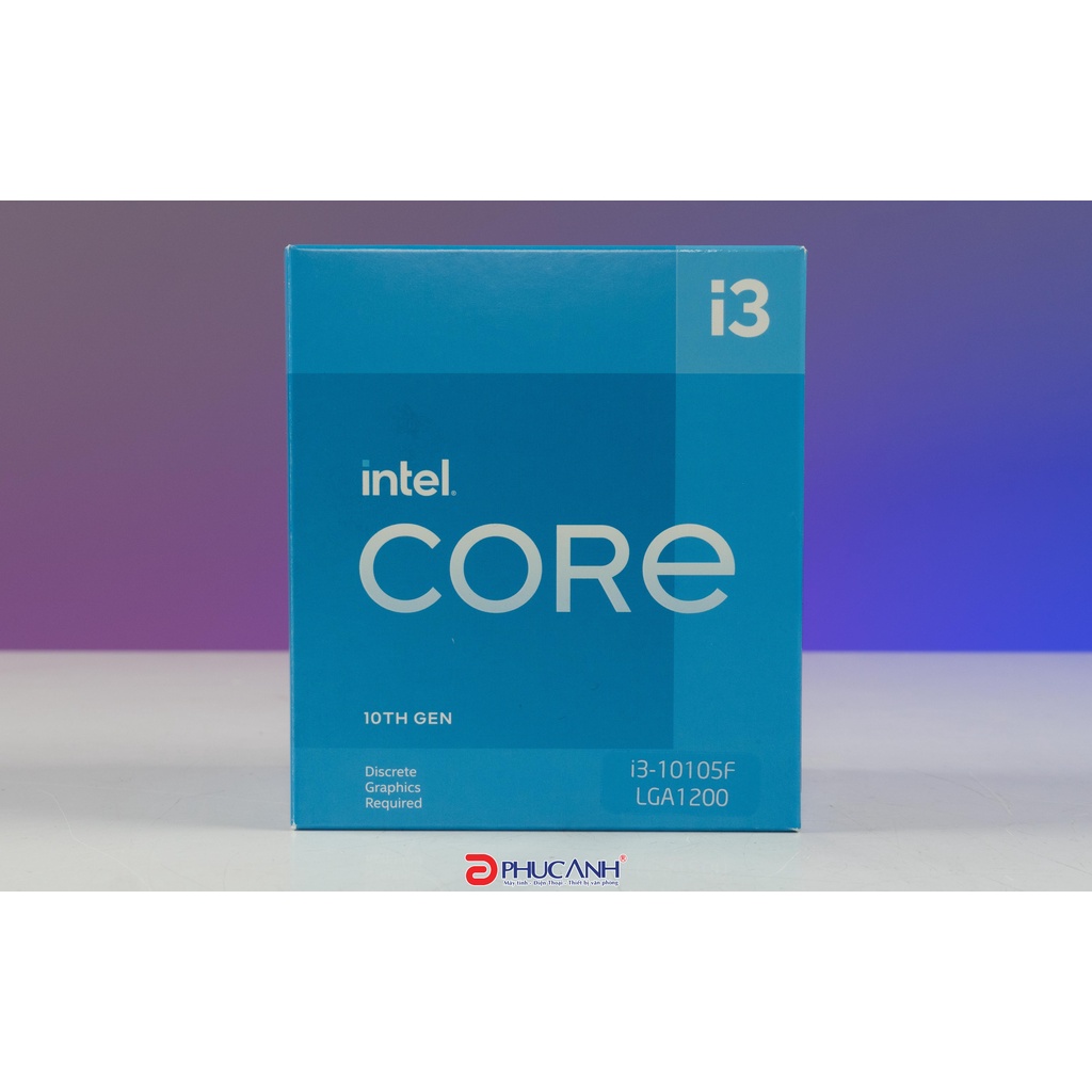 Bộ vi xử lý CPU Intel Core i3 10105F 3.70GHz 4 Nhân 8 Luồng 6MB Cache Socket Intel LGA 1200 - hàng box hãng bh 36 tháng