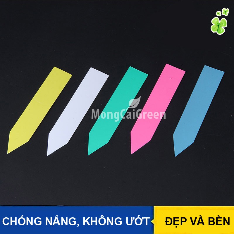 Bó 100 chiếc Thẻ ghi tên cây cỡ 10 x 2cm,- chất liệu nhựa PVC, dạng cắm chậu