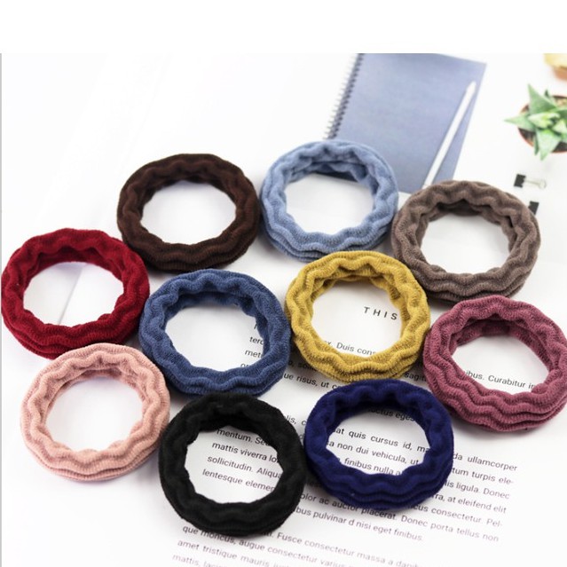 Sét 20 dây buộc tóc bản to trong hộp nhựa trong siêu bền (giao hàng như hình)Song An Eco HD17