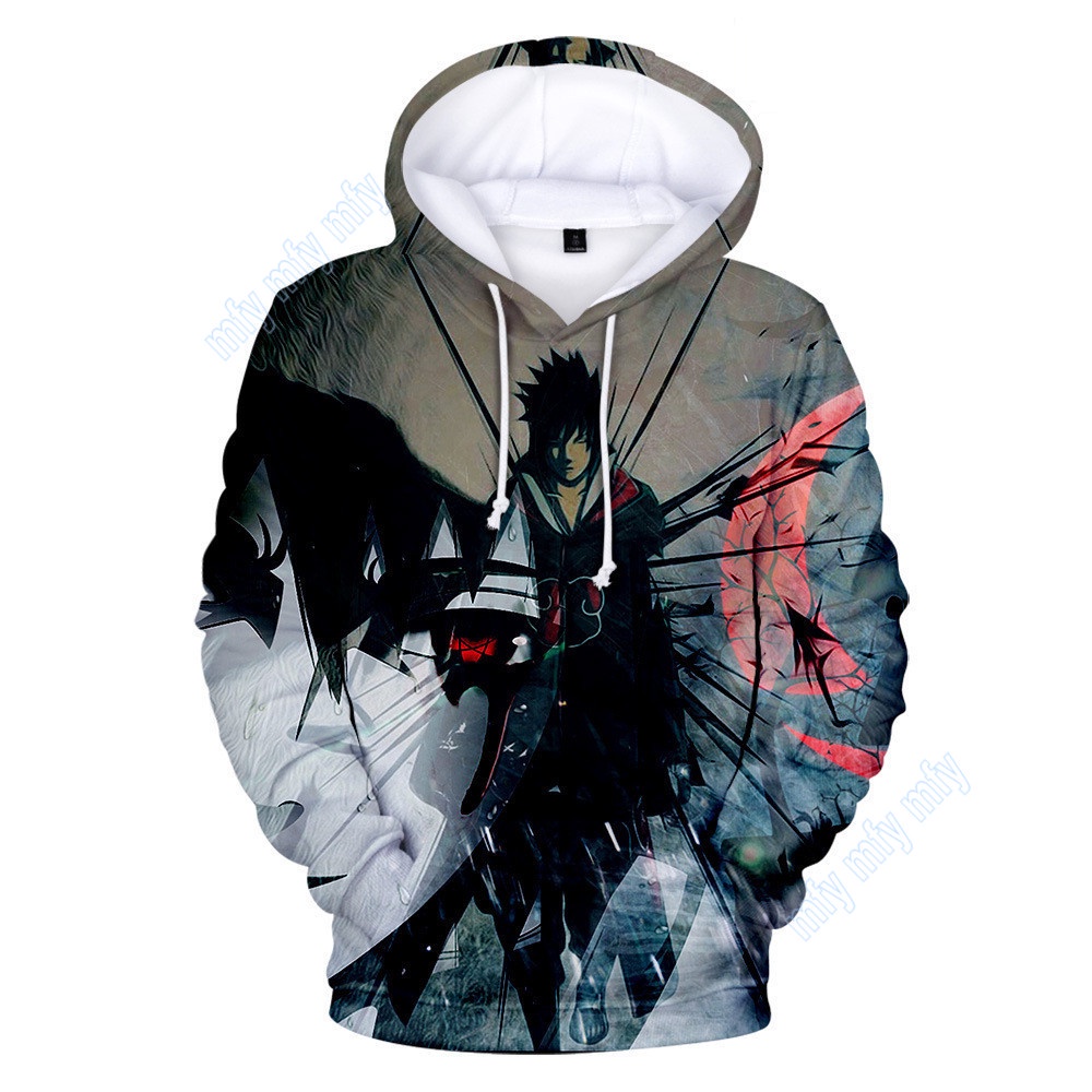 Áo Khoác Hoodie In Hoạt Hình Naruto Sasuke Kakashi Thời Trang Cho Nam