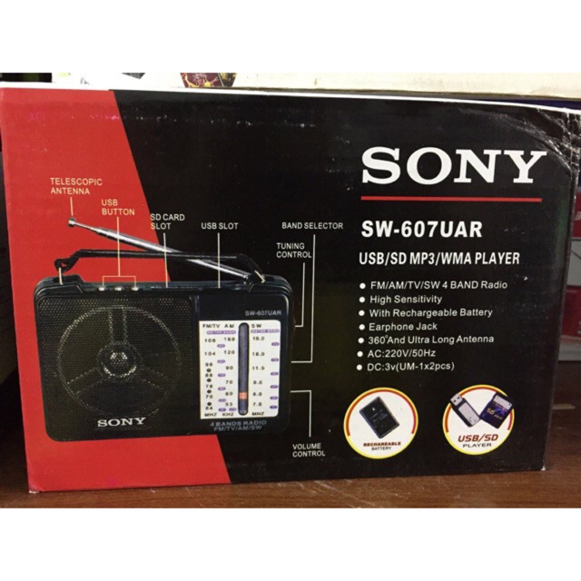 Đài Thu Thanh Sony SW-607UAR