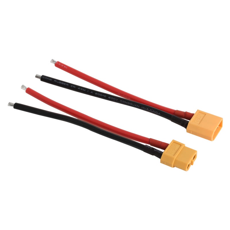 Set 2 Đầu Nối Xt60 Pin 14awg Kèm Dây Silicon