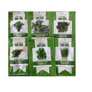 Combo 6 gói hạt giống rau thơm quế, hành, ngò, kinh giới, thơm sả, tía tô
