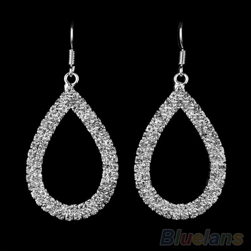 Bông Tai Hình Giọt Nước Đính Đá Thoải Mái Thời Trang Dự Tiệc