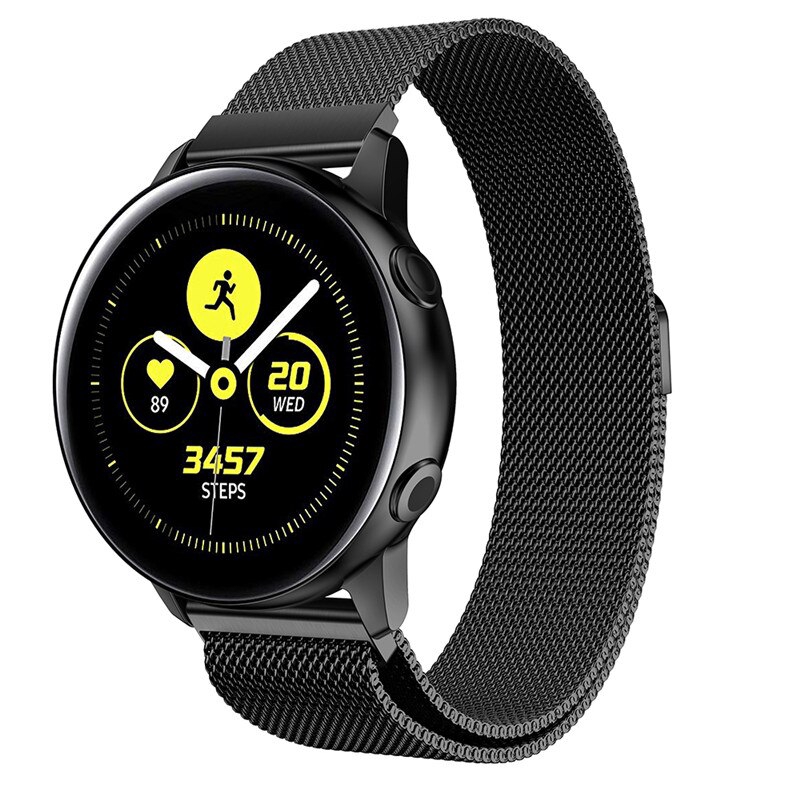 Dây Đeo Kim Loại Nam Châm Siêu Mỏng 20 22mm Cho Đồng Hồ Samsung Galaxy Active 2 40 44 46mm Gear S2 Classic S3 S4 Sport Frontier Live 2neo