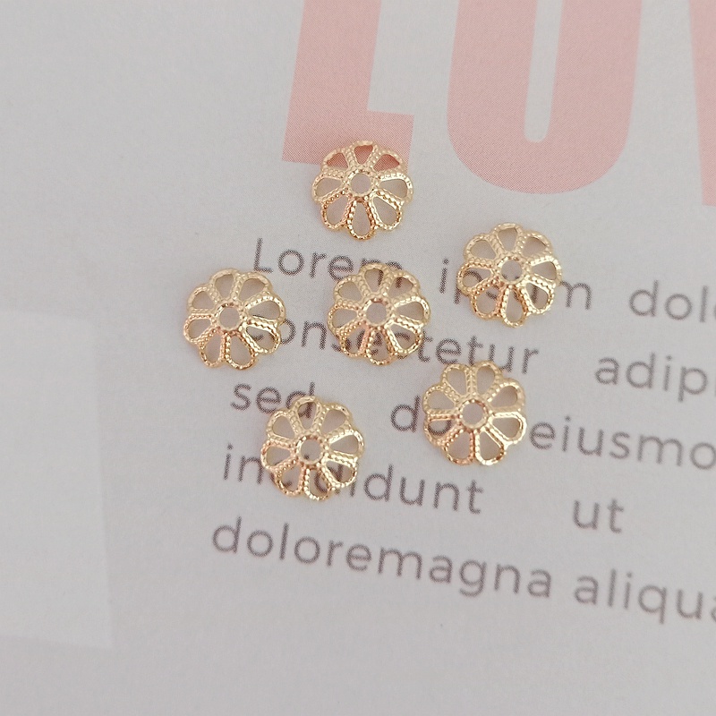 10 Hạt Xỏ Lỗ Bằng Đồng 14K Màu Vàng Đồng Dùng Làm Giá Đỡ/ Vòng Đeo Tay/ Mũ/ Vòng Tay DIY