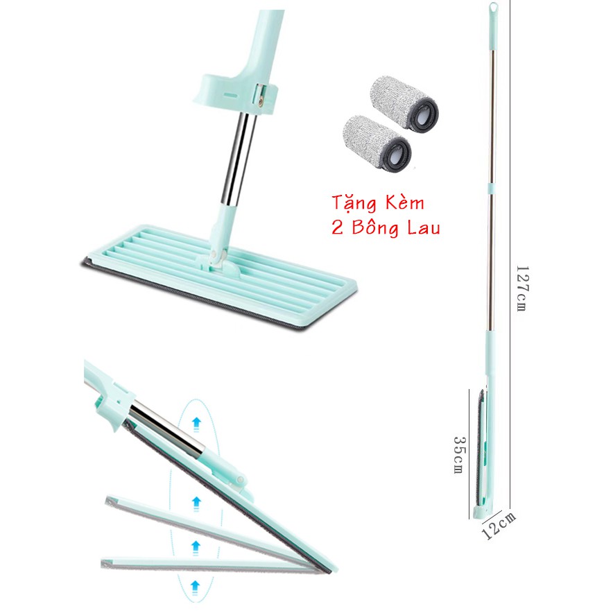 Cây Lau Nhà Tự Vắt Gấp Gọn Tiện Lợi Thông Minh Xoay 360 Độ
