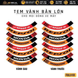 Decal dán mâm xe máy honda mẫu repsol | fullv03 | tem dán vành xe máy airblade ab winner x winner 150 sh vision