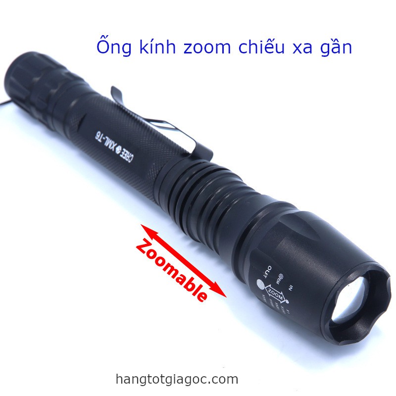 Đèn pin siêu sáng Ultrafire X7 siêu zoom, dùng 2 pin sạc Lithium cao cấp – (mã DP07)