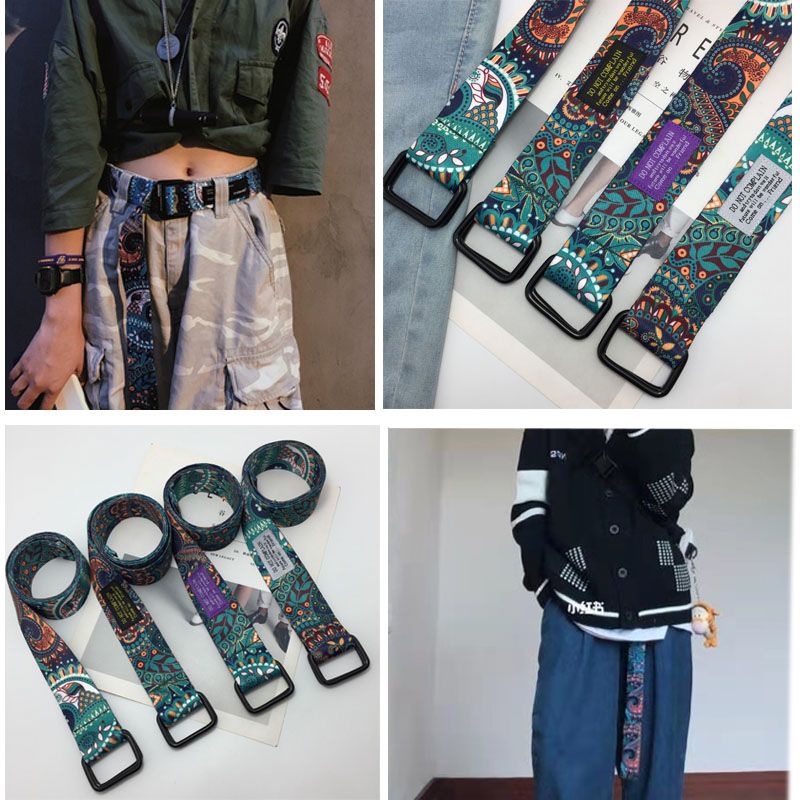 Thắt Lưng Vải canvas Hai Lớp Thời Trang Trẻ Trung Mùa Hè Cho Nam Nữ