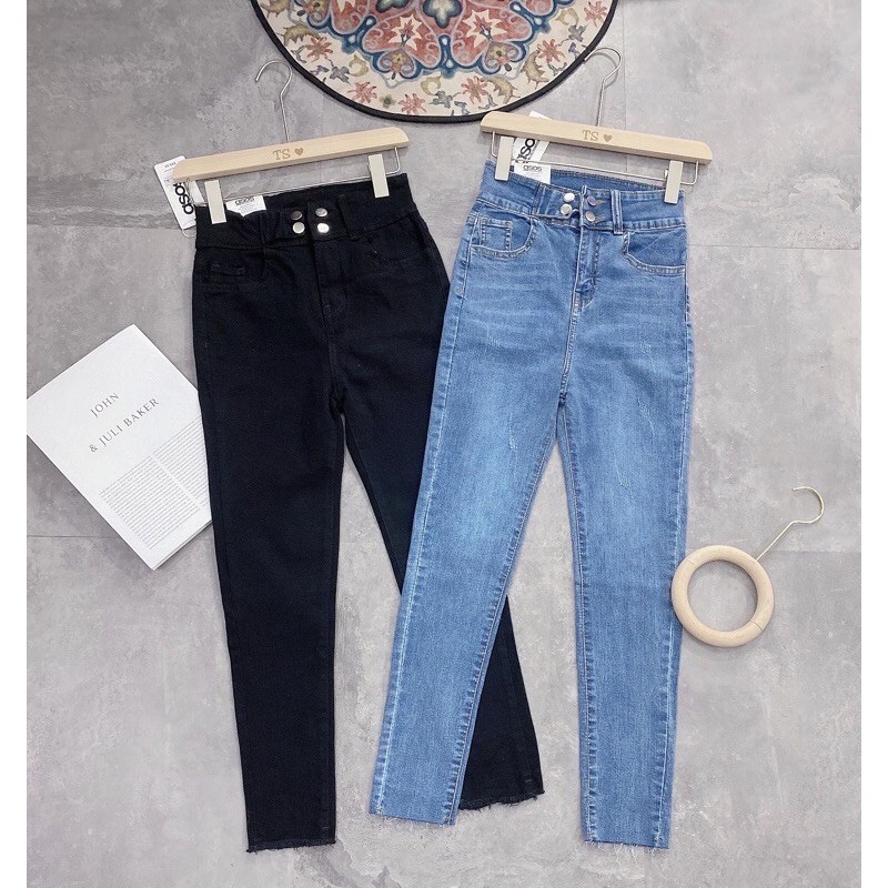 Quần jeans nữ 4 khuy cạp cao hàng mới ROSA BOUTIQUE