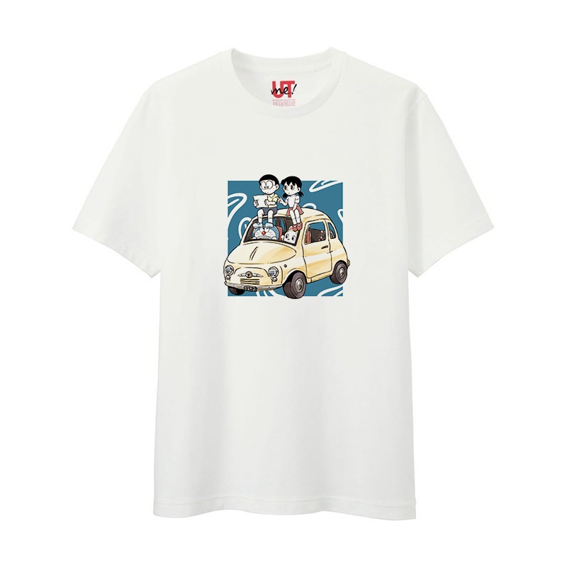 Áo Thun Ngắn Tay In Hình Mèo Uniqlo Doraemon Uniqlo Cho Nam Nữ