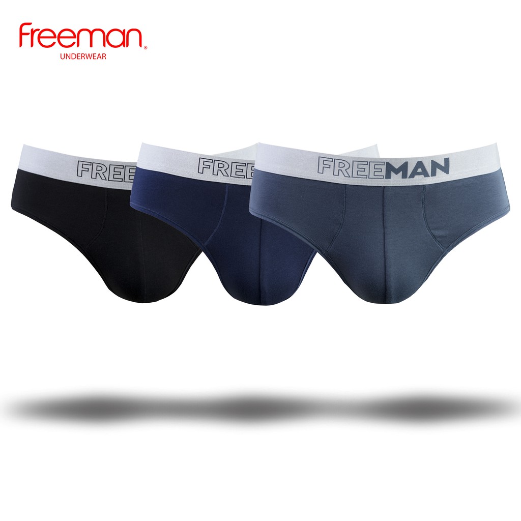 Quần lót nam Freeman, chất liệu cotton spandex thoáng mát, đai lưng bản lớn nổi bật [Combo 3] 6054