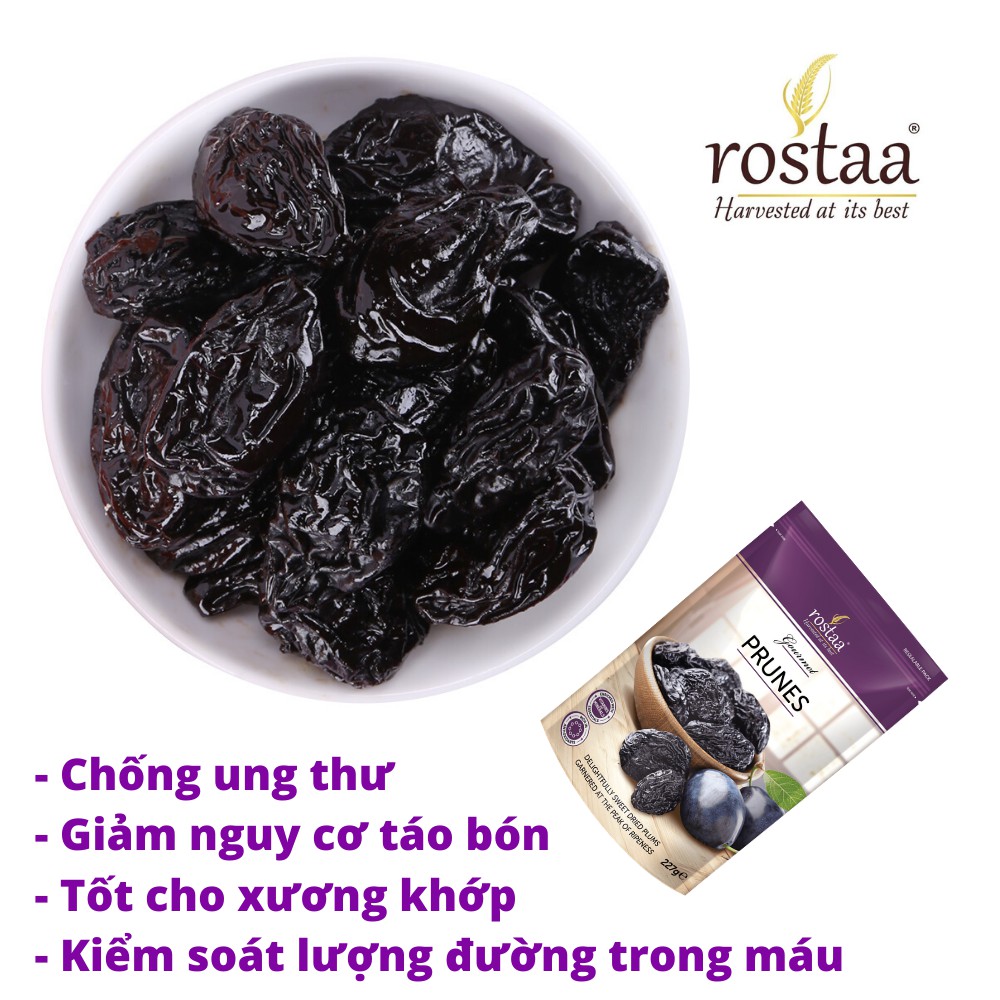 Mận Tím sấy khô Chile - Rostaa Prunes - Sản phẩm USA - Đồ ăn vặt giảm cân cao cấp nhập khẩu Mỹ - thực phẩm, hạt hữu cơ