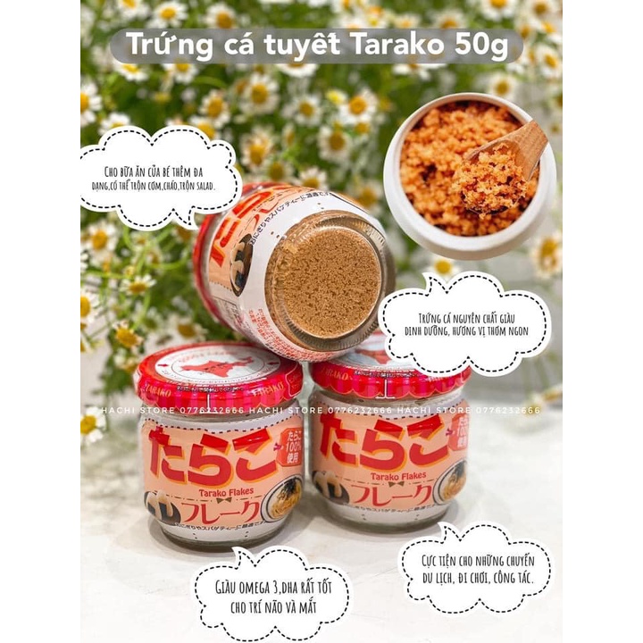 Ruốc Trứng Cá Tuyết Cho Bé Ăn Dặm Nội Địa Nhật Bản Tarako 50G Bổ Sung Omega DHA Phát Triển Trí Não Cho Bé Thông Minh