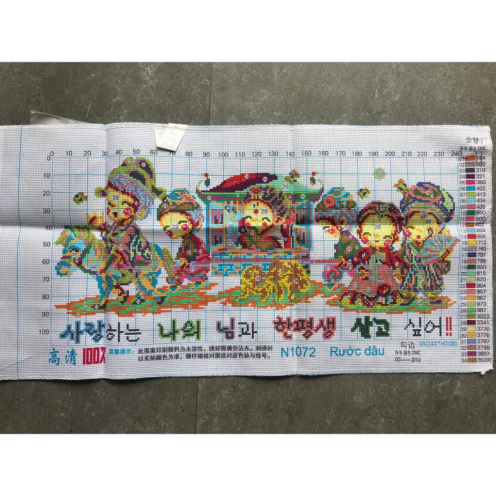 Tranh thêu chữ thập - Đám cưới hạnh phúc