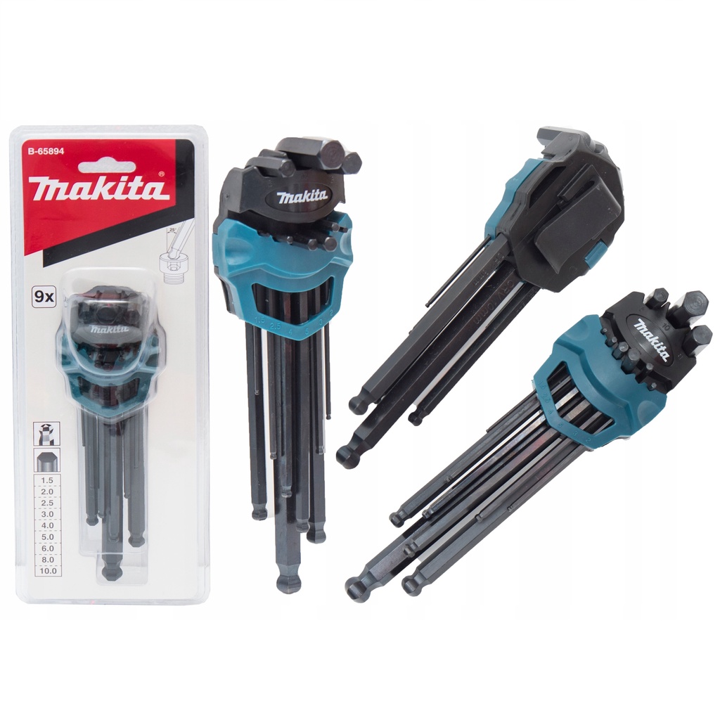 Bộ lục giác đầu bi 9 chi tiết Makita B-65894