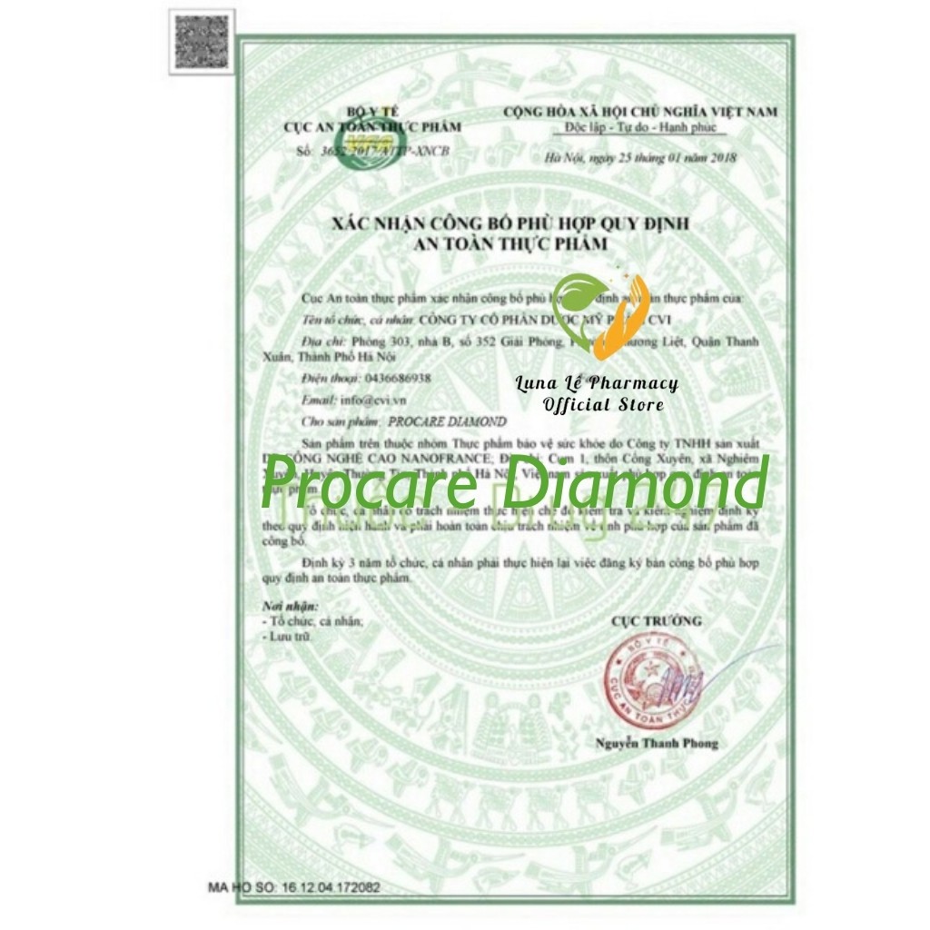 PM Procare Diamond Lọ 30 Viên Vitamin Tổng Hợp Cho Phụ Nữ Có Thai Và Cho Con Bú