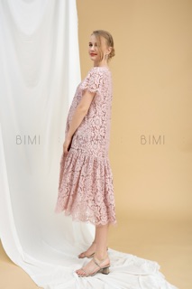 ĐẦM REN HỒNG MIDDI - BIMI