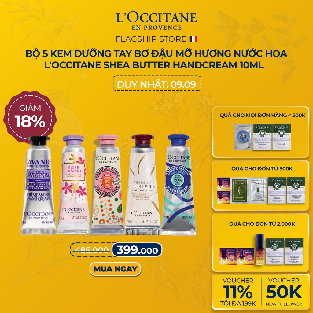 Bộ Set Kem Dưỡng Tay L'Occitane Hand Cream 10ml Hương Ngẫu Nhiên