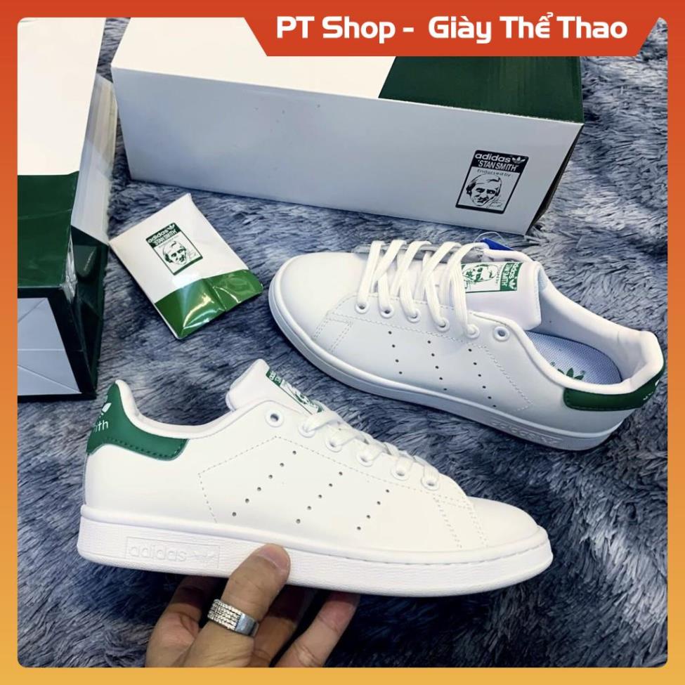 [FreeShip–Hàng Loại A] Giày thể thao STAN SMITH Trắng gót xanh FULLBOX,  Giầy sneaker trắng đủ size