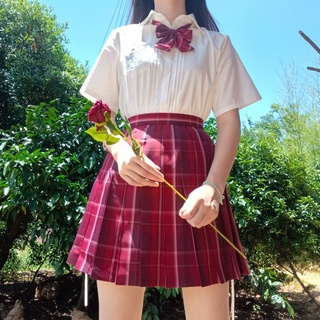 [Sẵn] [Chính hãng] [Thủy Thanh Dã] Chân váy đồng phục Seifuku/JK - Sakura Red High School