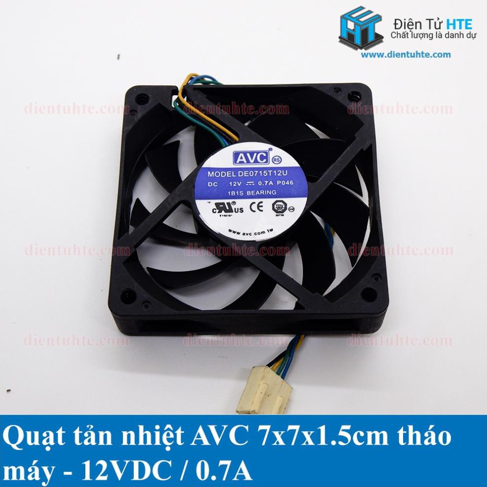 Quạt tản nhiệt AVC 7x7x1.5cm 12V 0.7A - Tháo máy [HTE-PLK-CN2]