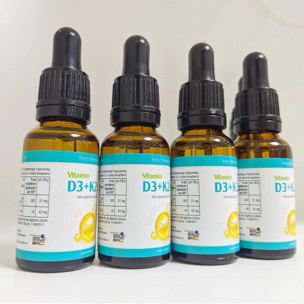 Vitamin D3 K2 MK7 Tăng hấp thu Canxi trong 1 giọt, phát triển chiều cao tối đa (10ml)-Sanct Bernhard ĐỨC