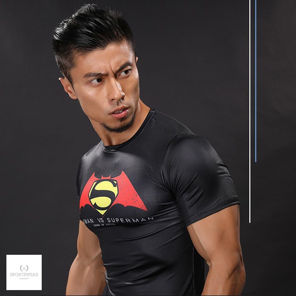 Áo tập gym thể thao Avengers Super Batman Sportswear Concept khô thoáng thoải mái đàn hồi thời trang nam tính