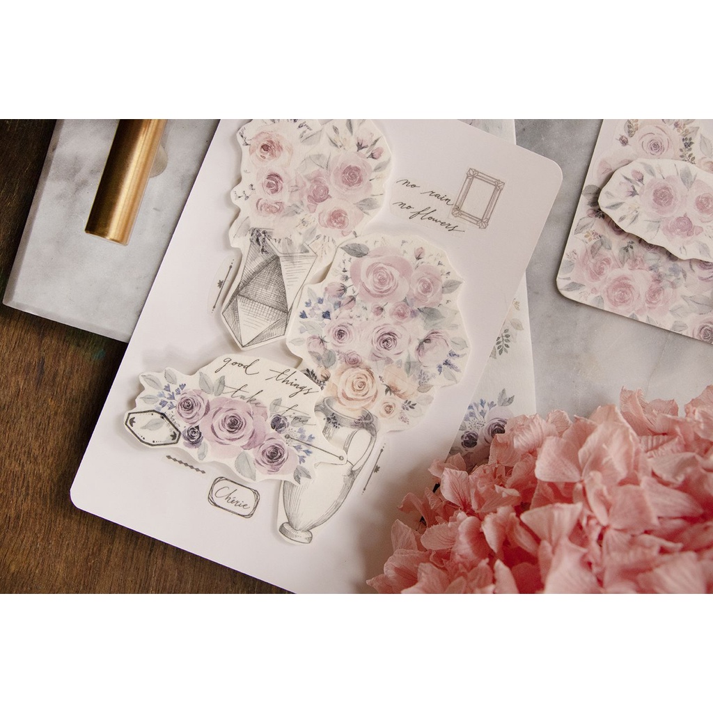 Sâu Nery - Băng dán trang trí washi tape hoa hồng nhỏ by Loi Design