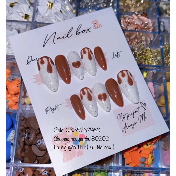 Nailbox thiết kế - Nailbox nhám giọt nước hạt cát siêu xinh